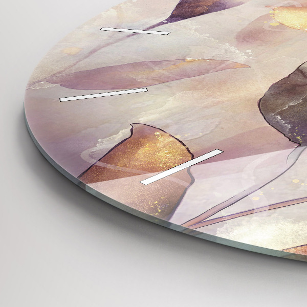 Kerek fali üvegóra Absztrakt boho levelek