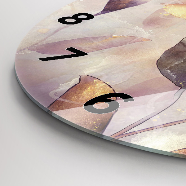 Kerek fali üvegóra Absztrakt boho levelek