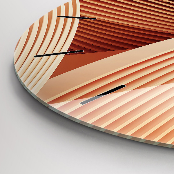 Kerek fali üvegóra Absztrakt hullám minta