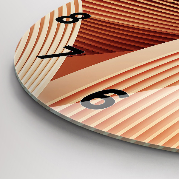 Kerek fali üvegóra Absztrakt hullám minta