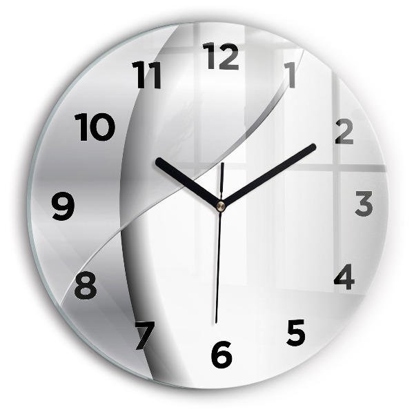 Kerek fali üvegóra Ezüst absztrakció