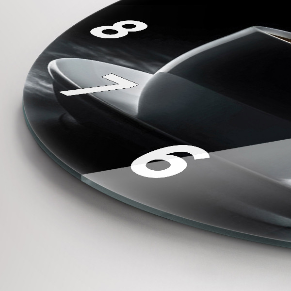 Kerek fali üvegóra Egy csésze fekete kávé