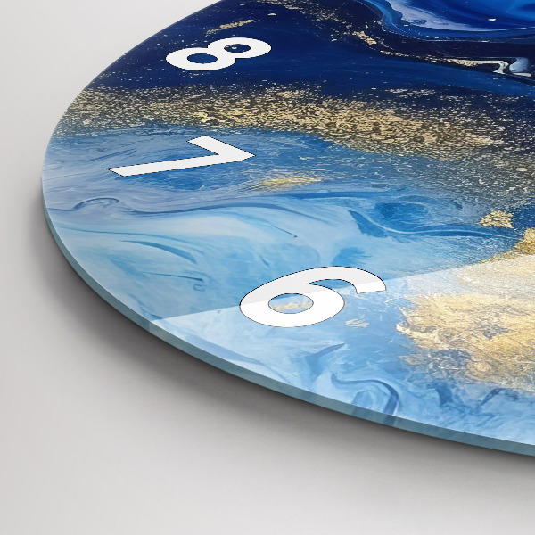 Kerek fali üvegóra Kék márvány