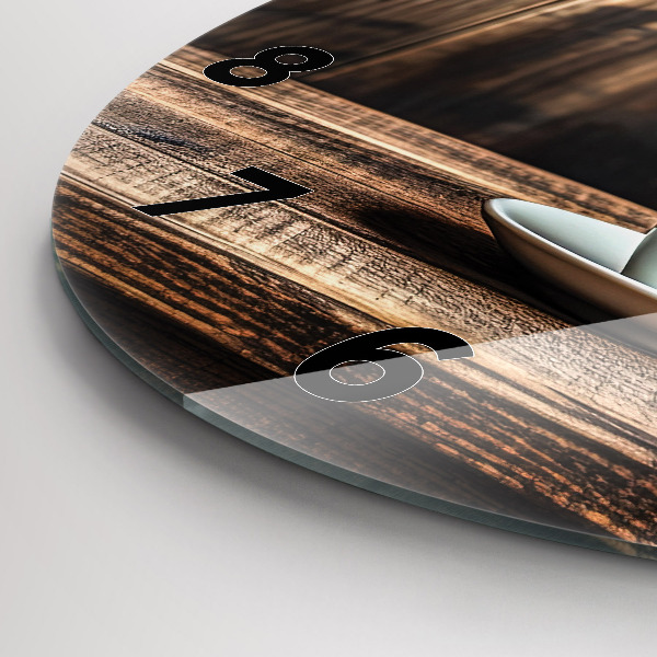 Kerek fali üvegóra Egy csésze kávét