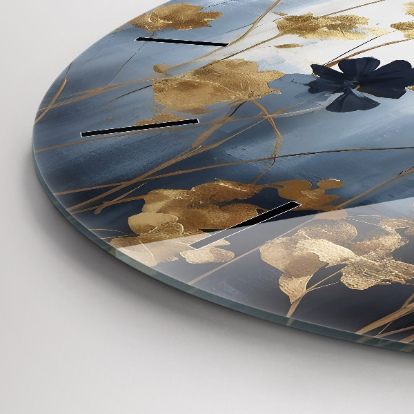 Kerek fali üvegóra Absztrakt virágok