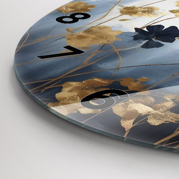 Kerek fali üvegóra Absztrakt virágok