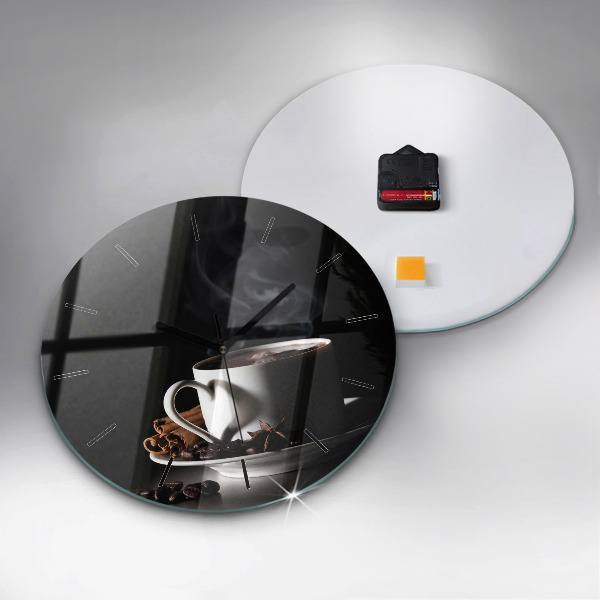 Kerek fali üvegóra Egy csésze kávét