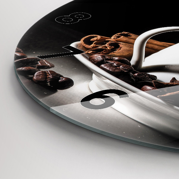 Kerek fali üvegóra Egy csésze kávét