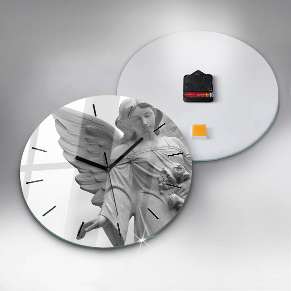 Kerek fali üvegóra Öreg angyal szobor