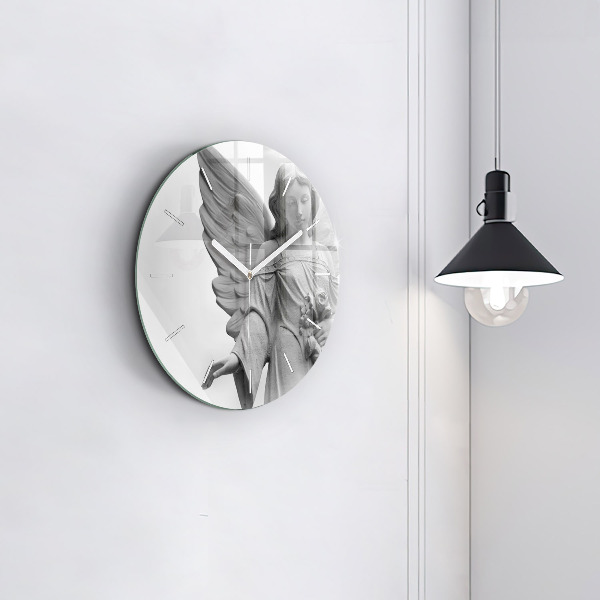 Kerek fali üvegóra Öreg angyal szobor