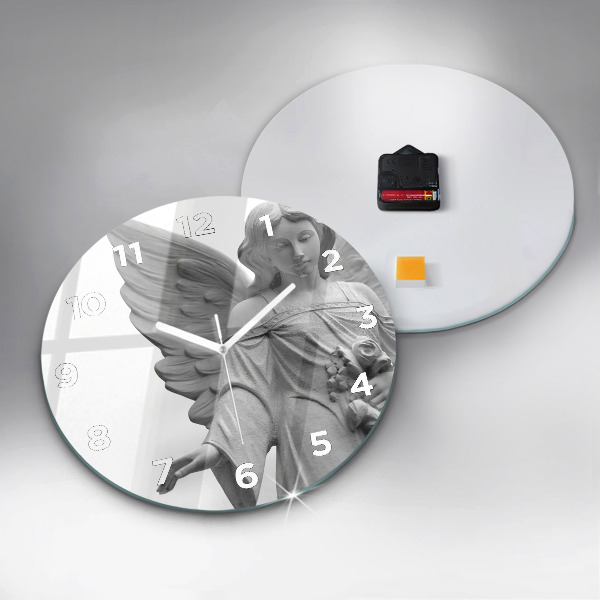 Kerek fali üvegóra Öreg angyal szobor