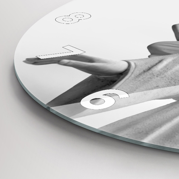 Kerek fali üvegóra Öreg angyal szobor