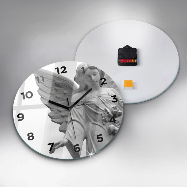 Kerek fali üvegóra Öreg angyal szobor