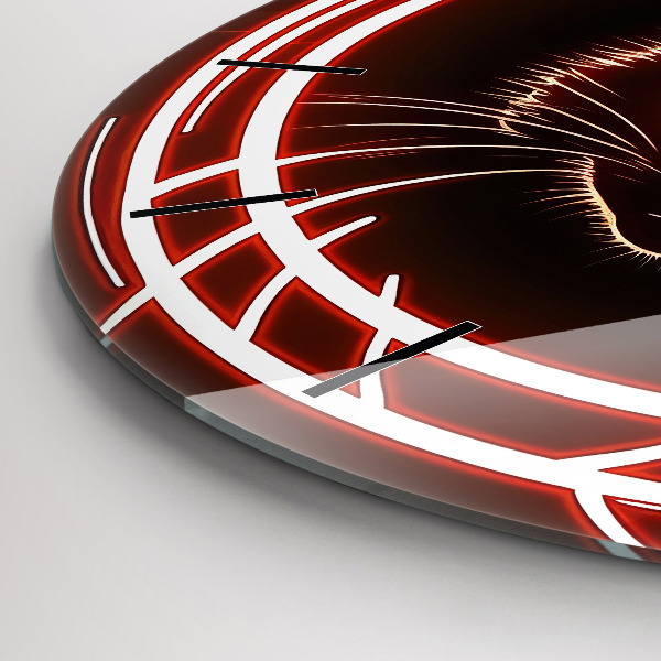 Kerek fali üvegóra Vörös szemű macska