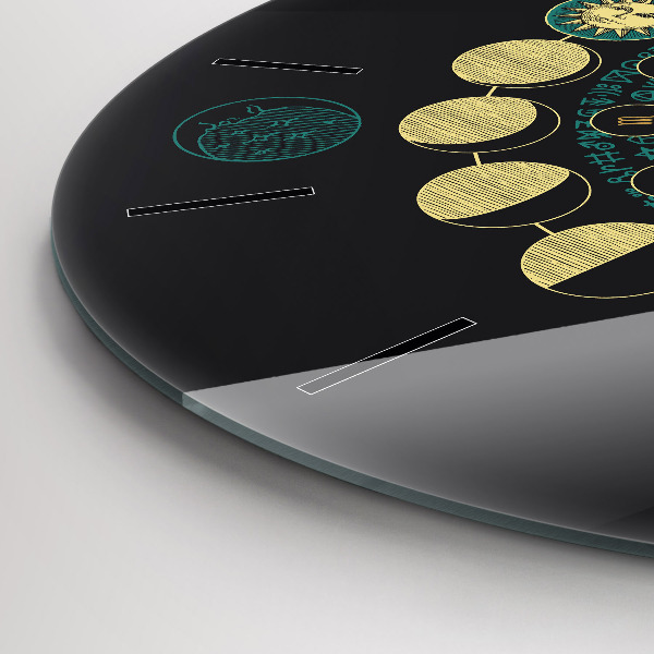 Kerek fali üvegóra Holdfázisok és homokóra