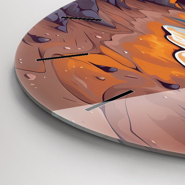 Kerek fali üvegóra Mesebeli óceán és nap