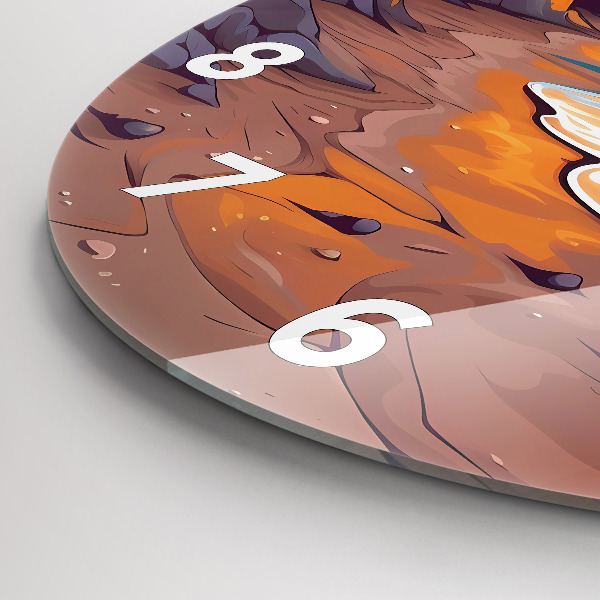 Kerek fali üvegóra Mesebeli óceán és nap