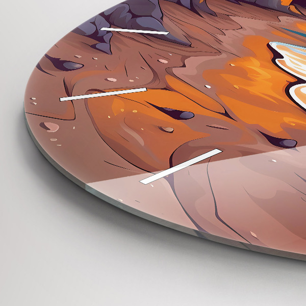 Kerek fali üvegóra Mesebeli óceán és nap