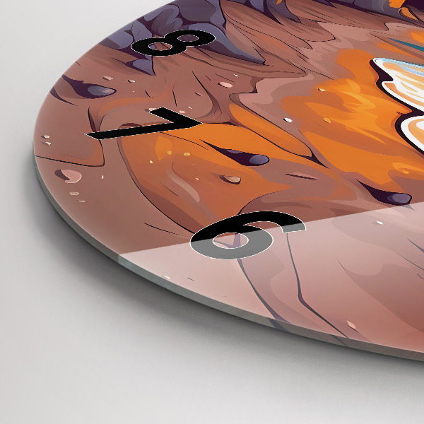 Kerek fali üvegóra Mesebeli óceán és nap