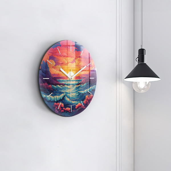 Kerek fali üvegóra Mesebeli óceán és égbolt