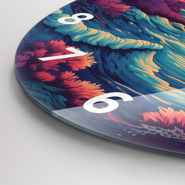 Kerek fali üvegóra Mesebeli óceán és égbolt