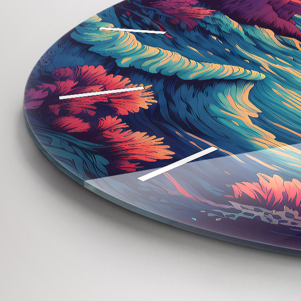 Kerek fali üvegóra Mesebeli óceán és égbolt