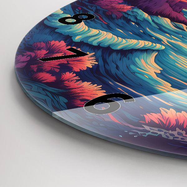 Kerek fali üvegóra Mesebeli óceán és égbolt