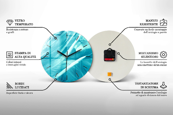 Kerek fali üvegóra Zöld mechanizmus