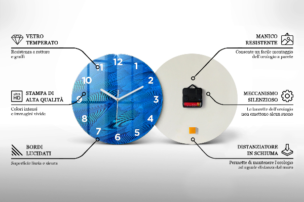 Kerek fali üvegóra Zöld mechanizmus