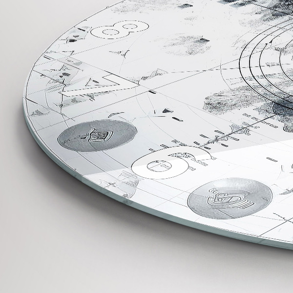 Kerek fali üvegóra Rajzfilm hegyek