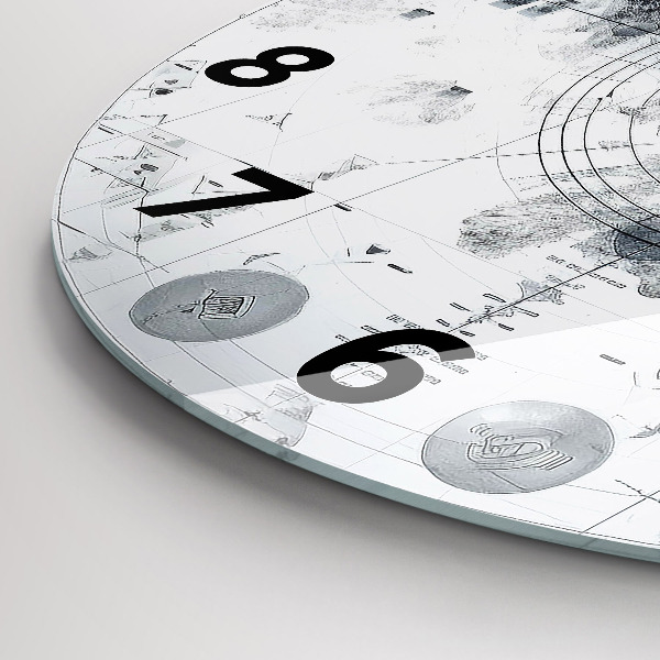 Kerek fali üvegóra Rajzfilm hegyek