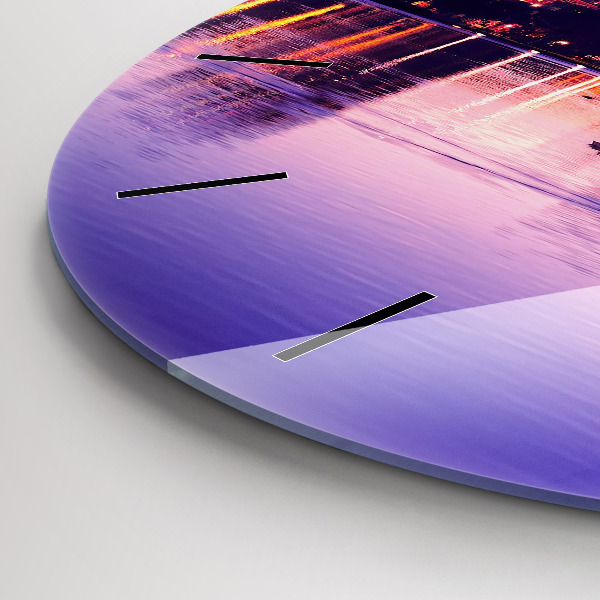 Kerek fali üvegóra Esti panoráma a városra