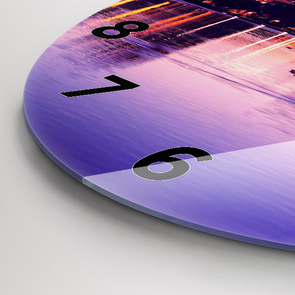 Kerek fali üvegóra Esti panoráma a városra