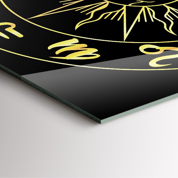 Szögletes üvegóra Arany állatövi jelek a nappal