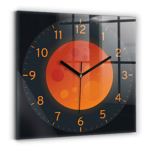 Szögletes üvegóra Telihold