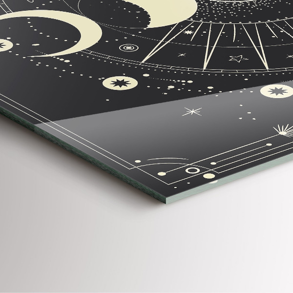 Szögletes üvegóra Holdak és napok