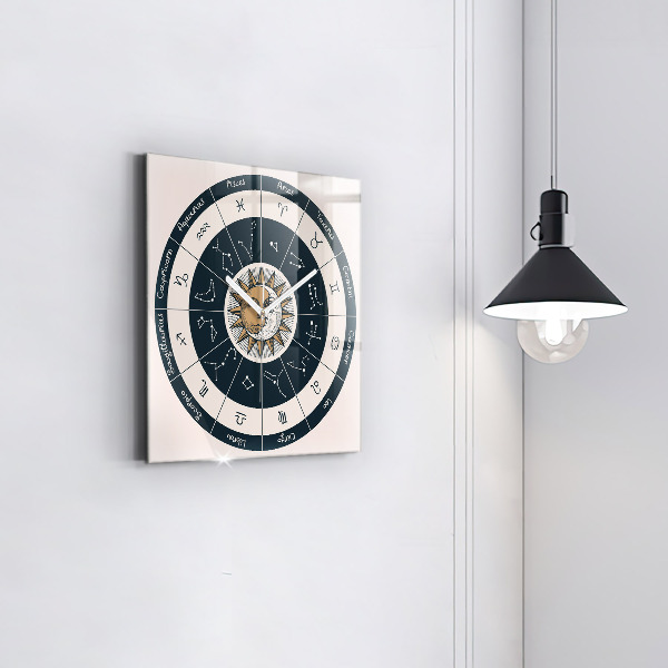 Szögletes üvegóra Állatövi csillagképek kék háttéren